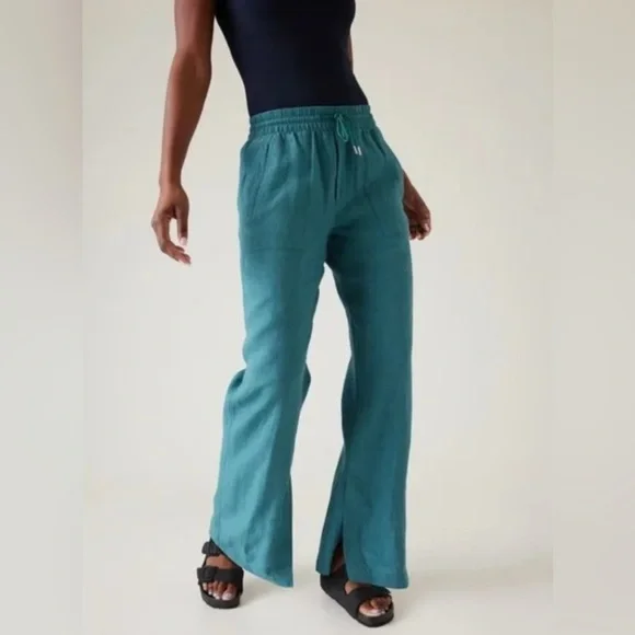 Athleta Retreat Linen wide leg pant 0T - Picture 1 of 6